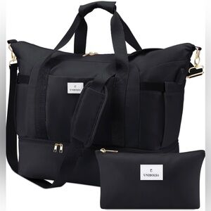NEW 37L Womens Travel Duffel Storage Bag with Shoe Compartment Water Resistant